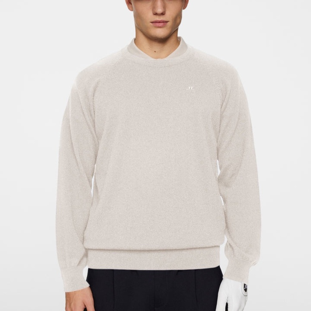 J.Lindeberg x Glenmuir Cream Logo Crewneck Sweater